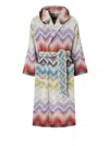 Missoni Marea Cotton Hooded Bathrobe In Purple