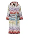Missoni Marea Cotton Hooded Bathrobe In Violett