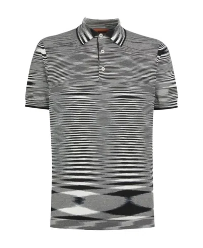 Missoni Polo In Cotone Ricamato  Uomo In Degraded Space Dye With Beige