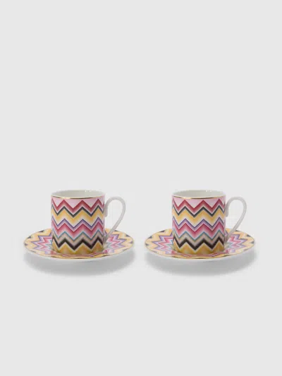 Missoni Marrakech Set Of 2 Coffee Cups & Saucers In Multi