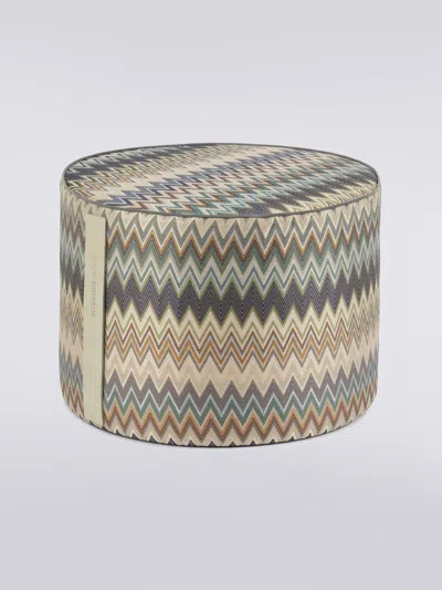 Missoni Masuleh Cylinder Pouf Rot.40x30 In Blue