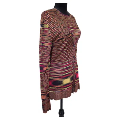 Pre-owned Missoni Matching Twinset With 1990s Vintage Viscose Top And Cardigan In Brown