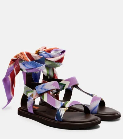 Missoni Maud Chevron Twill Sandals In Multi