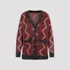 Missoni Sequin-embellished Zigzag-design Cardigan In Red Rose Blk
