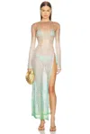 Missoni Multicolor Ombre Boat Neck Maxi Dress