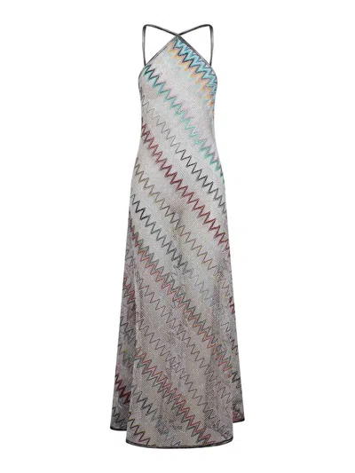Missoni Maxi Zig Zag Fabric Dress In Multicolour