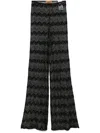 Missoni Crochet-knit Flared Trousers In Black  