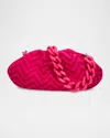 Missoni Medium Chevron Canvas Pouch Shoulder Bag In Fabric Fuchsia