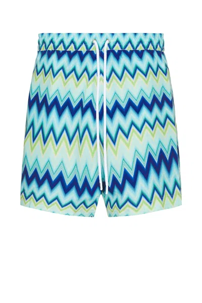 Missoni Medium Length Swim Short In Blue