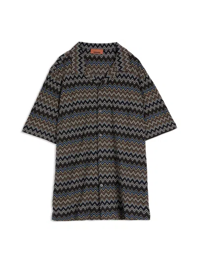 Missoni Multicolor Zig Zag Shirt In Brown