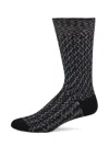 Missoni Men's Rib-knit Zigzag Cotton-blend Crew Socks In Black