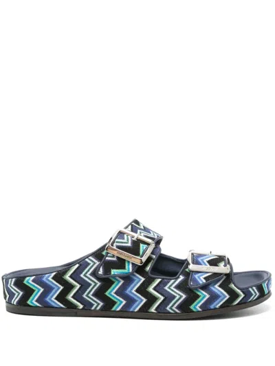 Missoni Men's Sandal With Distinctive Cross-strap Design In Multi