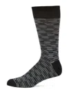 Missoni Men's Striped Cotton-blend Crew Socks In Black