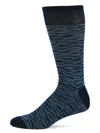 Missoni Men's Striped Cotton-blend Crew Socks In Blue
