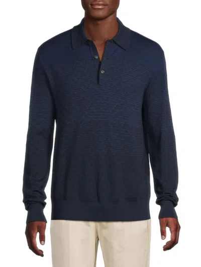 Missoni Men's Tonal Chevron Pattern Ombre Polo Shirt