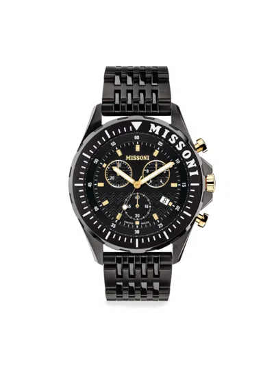 Missoni Men's Urban 45mm Stainless Steel Bracelet Watch In Black