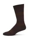 Missoni Men's Zigzag Cotton-blend Crew Socks In Brown