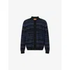 Missoni Mens Chevron Relaxed-fit Knitted Cardigan Blue And Black Tones In Blue
