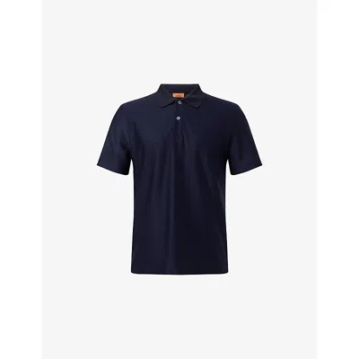 Missoni Mens Zig-zag Short-sleeve Cotton Polo Shirt Blue In Animal Print