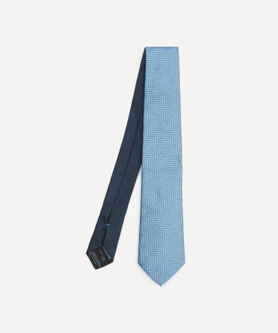 Missoni Mens Chevron Zig-zag Silk Tie In Blue
