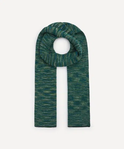 Missoni Mens Green Melange Cotton-blend Scarf