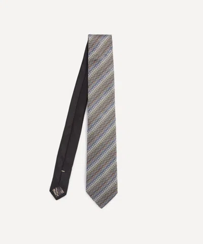 Missoni Mens Grey Chevron Zig-zag Silk Tie In Gray