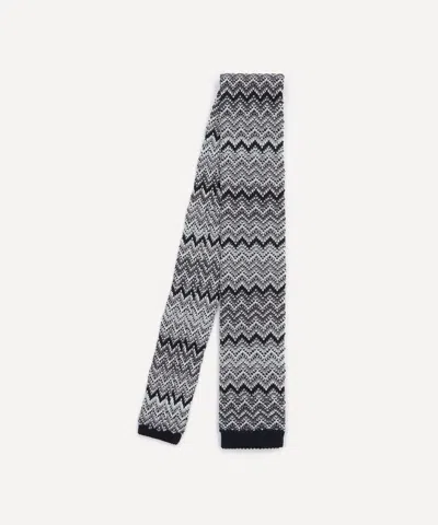 Missoni Mens Grey Knitted Tie In Gray