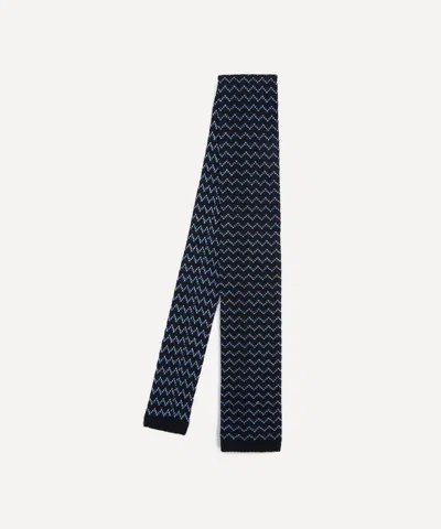 Missoni Mens Knitted Tie In Blue