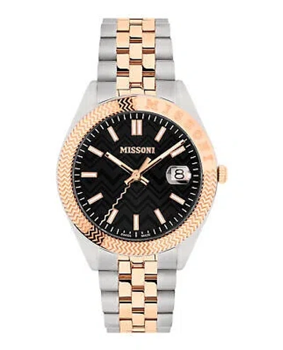 Pre-owned Missoni Mens Two Tone 41mm Bracelet Fashion Watch