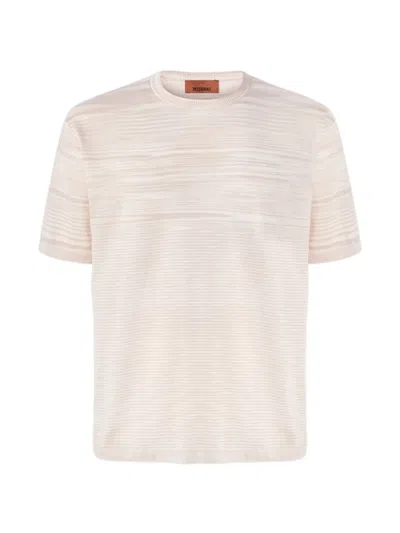Missoni Space-dye Mercerized Crew-neck Cotton T-shirt In Neutral