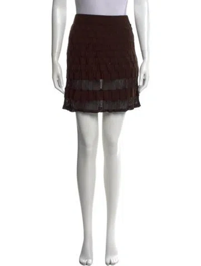 Pre-owned Missoni Merino Wool Knee-length Skirt In Brown