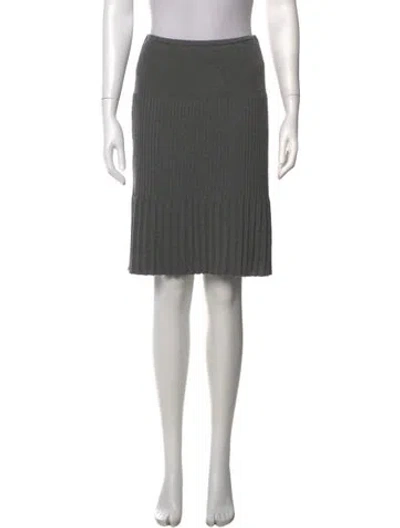 Pre-owned Missoni Merino Wool Midi Length Skirt In Grey