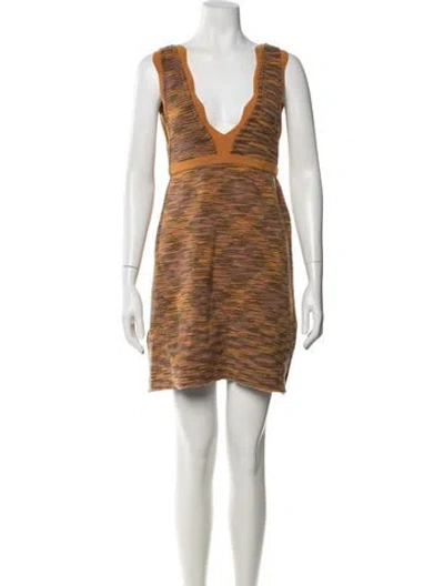 Pre-owned Missoni Merino Wool Mini Dress In Orange