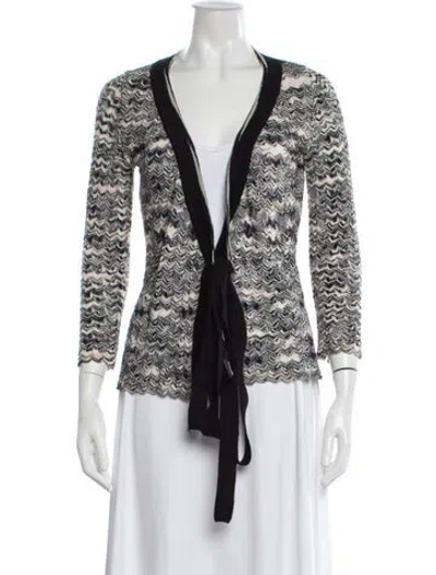 Pre-owned Missoni Merino Wool Patterned Sweater In White