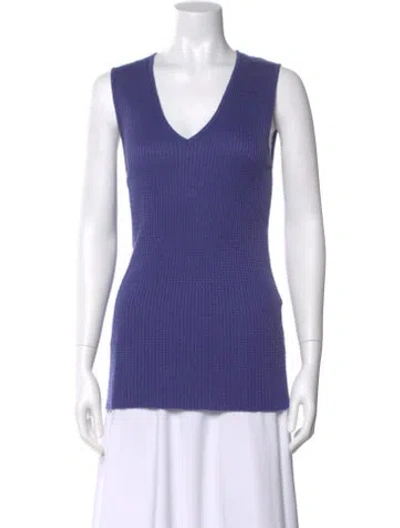 Pre-owned Missoni Merino Wool Patterned Top In Purple
