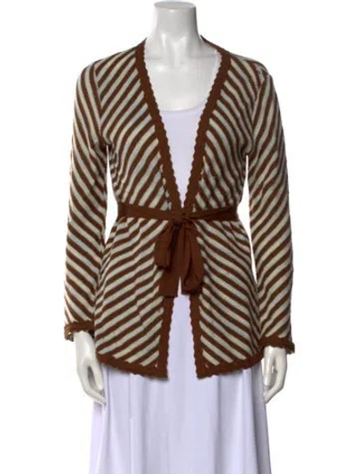 Pre-owned Missoni Merino Wool Striped Sweater In Brown