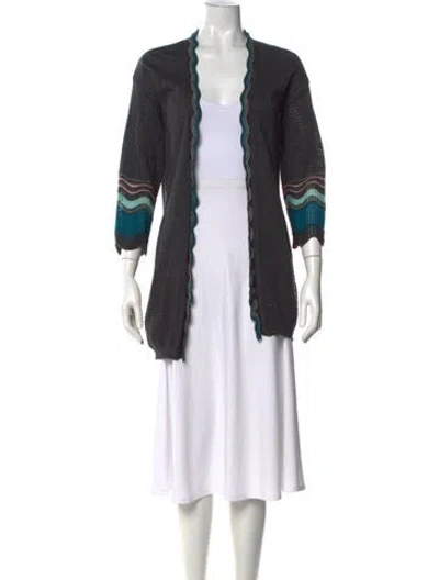 Pre-owned Missoni Merino Wool Striped Sweater In Gray