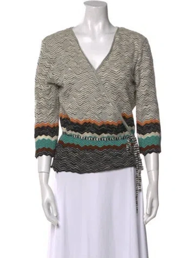 Pre-owned Missoni Merino Wool Striped Sweater In Neutrals