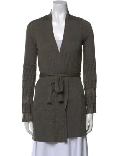 Pre-owned Missoni Merino Wool V-neck Sweater In Green