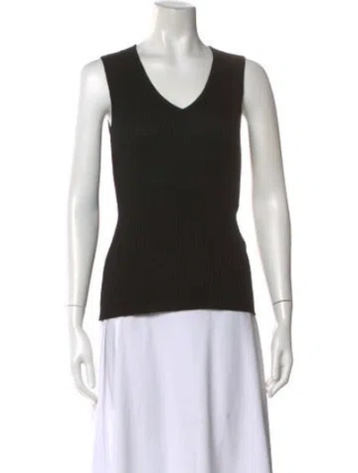 Pre-owned Missoni Merino Wool V-neck Top In Black