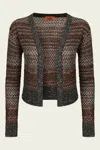Missoni Mesh Knit Sequin Short Cardigan In Multi