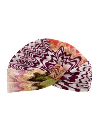 Pre-owned Missoni Mesh Patterned Beanie In Purple