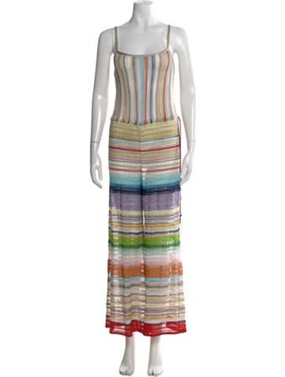 Pre-owned Missoni Mesh Striped Jumpsuit In Neutral