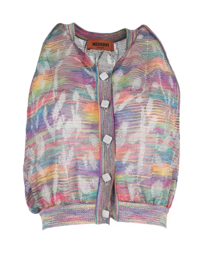 Missoni Metallic Buttoned Sleeveless Top In Multicolor Cotton