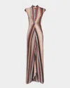 Missoni Metallic Cap-sleeve Maxi Dress In Neutral