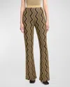 Missoni Zigzag Pattern High-waist Trousers In S91lj-black And Gold
