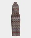 Missoni Sequin-embellished Halterneck Midi Dress In Multi