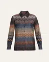 Missoni Metallic Chevron Jacquard Button-down Shirt In Multi