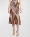 Missoni Patchwork-effect Lamé Flared Midi Skirt In S80bzmulticolor Spa
