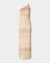 Missoni One-shoulder Sequin-embellished Striped Metallic Crochet-knit Maxi Dress In Gold